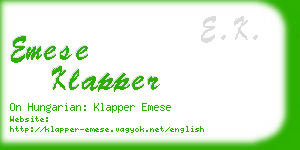 emese klapper business card